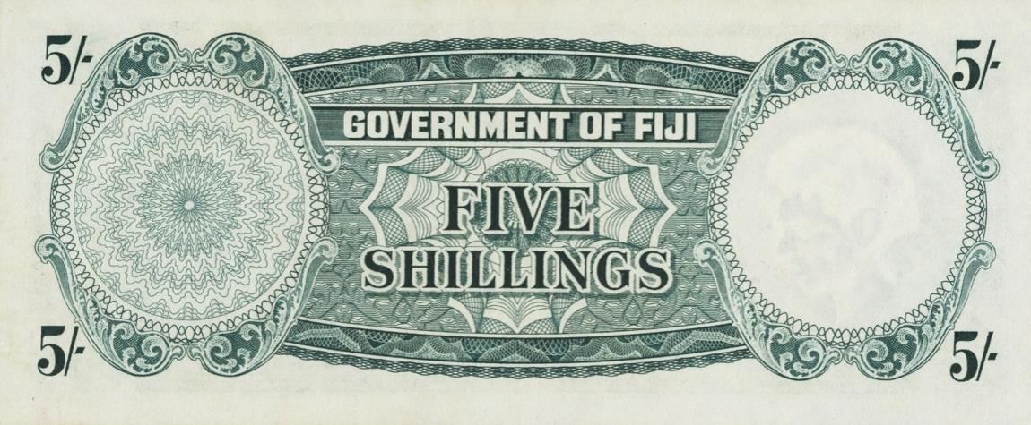 Back of Fiji p51b: 5 Shillings from 1961