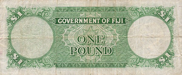 Back of Fiji p53a: 1 Pound from 1954