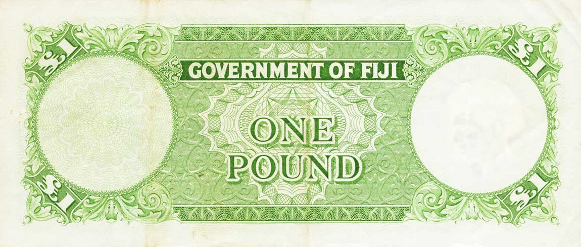 Back of Fiji p53b: 1 Pound from 1957