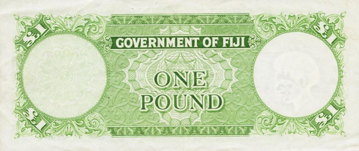 Back of Fiji p53c: 1 Pound from 1959