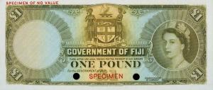 p53cs from Fiji: 1 Pound from 1954