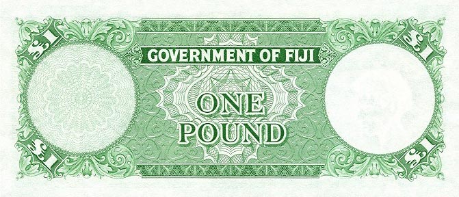 Back of Fiji p53d: 1 Pound from 1961