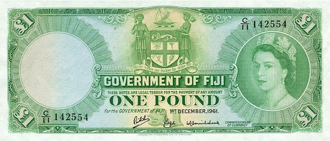 Front of Fiji p53d: 1 Pound from 1961