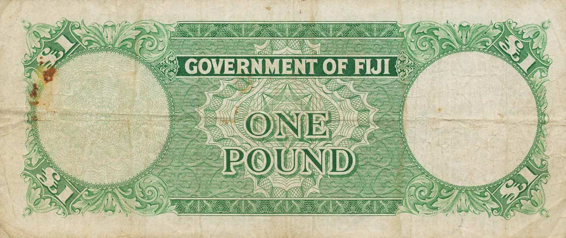 Back of Fiji p53f: 1 Pound from 1964