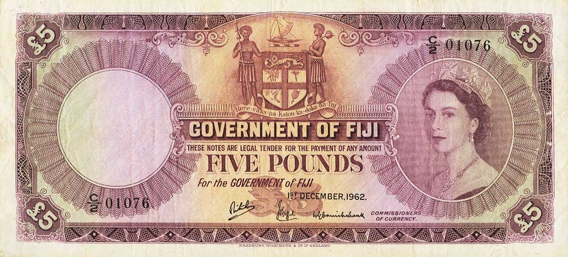 Front of Fiji p54d: 5 Pounds from 1962