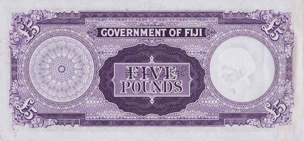 Back of Fiji p54s: 5 Pounds from 1954