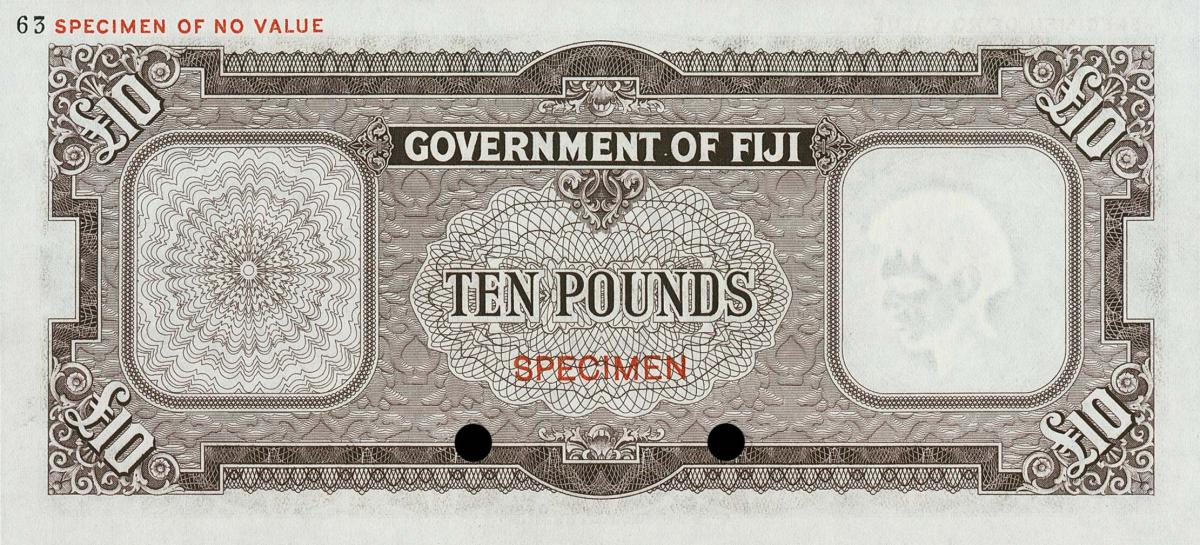 Back of Fiji p55cs: 10 Pounds from 1954