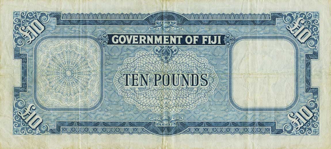Back of Fiji p55e: 10 Pounds from 1964