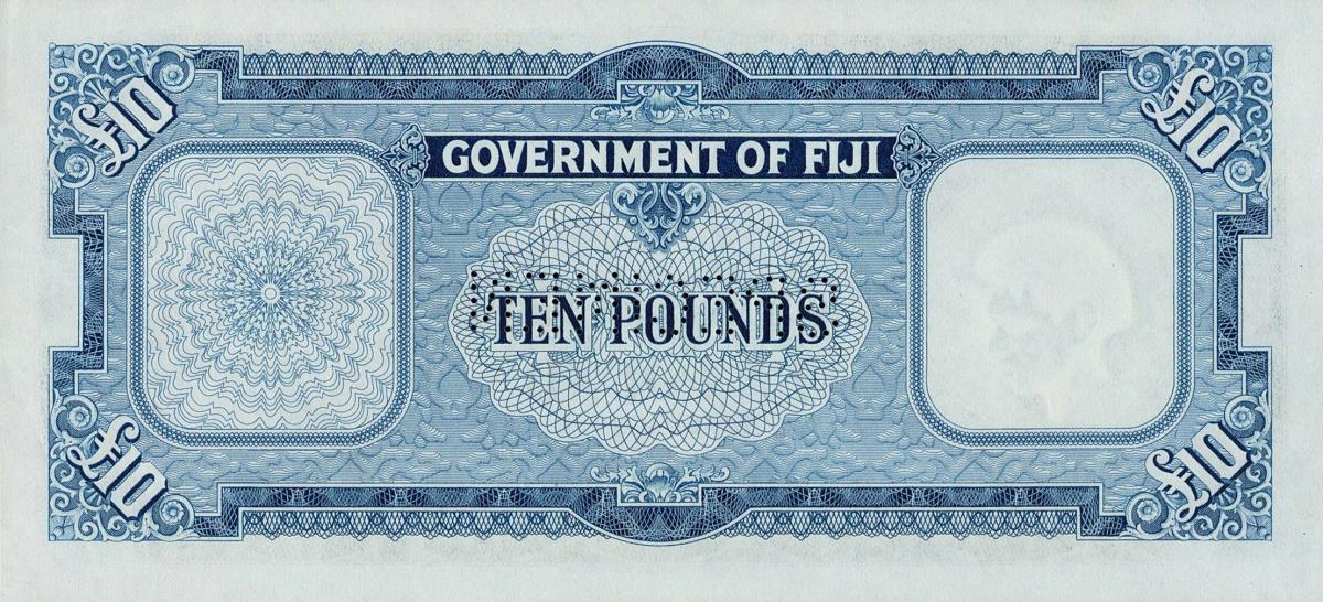 Back of Fiji p55s: 10 Pounds from 1954