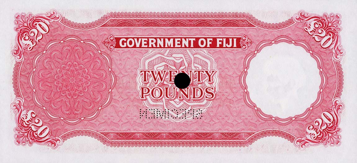 Back of Fiji p57s: 20 Pounds from 1954