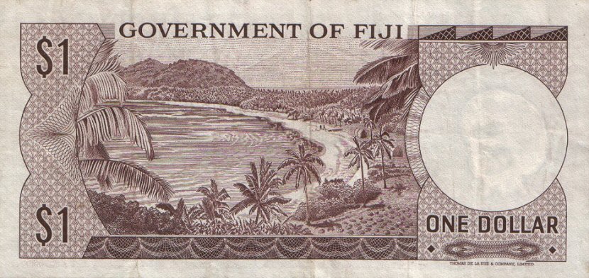 Back of Fiji p59a: 1 Dollar from 1968