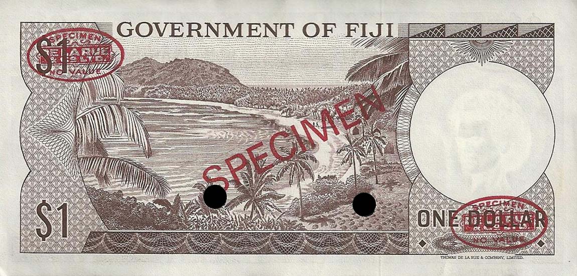 Back of Fiji p59s1: 1 Dollar from 1968