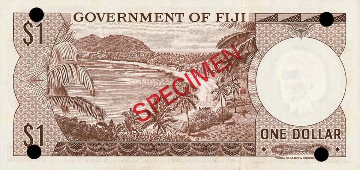 Back of Fiji p59s2: 1 Dollar from 1968