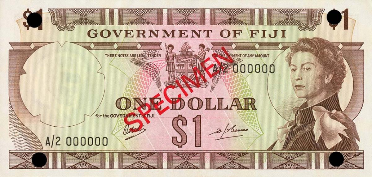 Front of Fiji p59s2: 1 Dollar from 1968