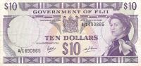 p62a from Fiji: 10 Dollars from 1968