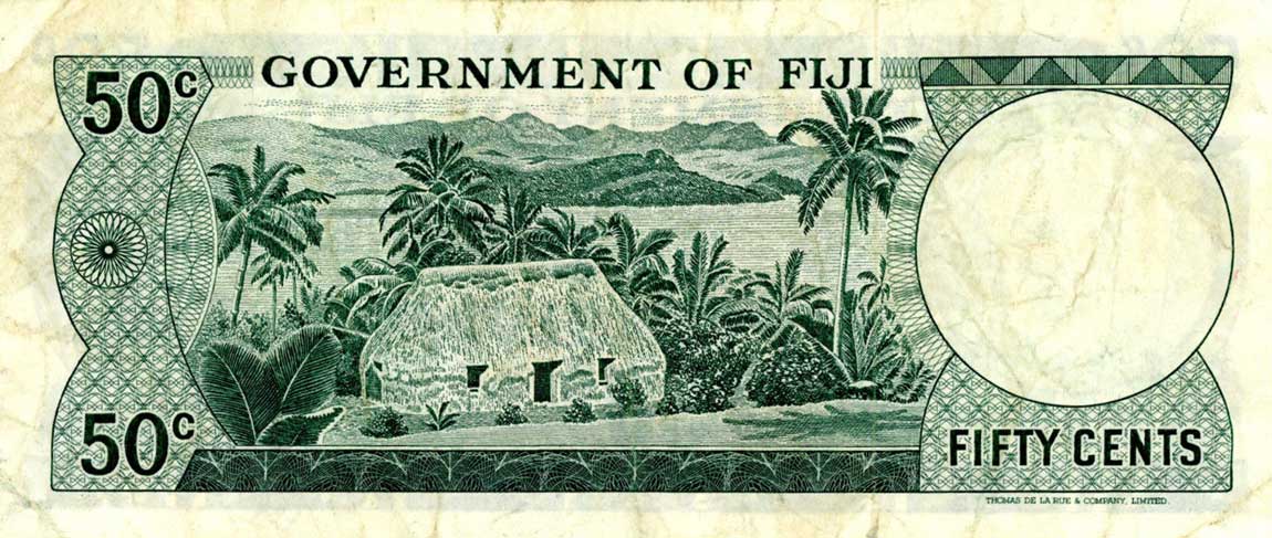 Back of Fiji p64ar: 50 Cents from 1971