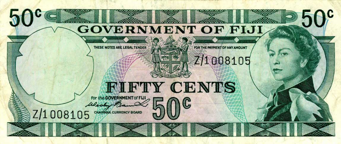 Front of Fiji p64ar: 50 Cents from 1971