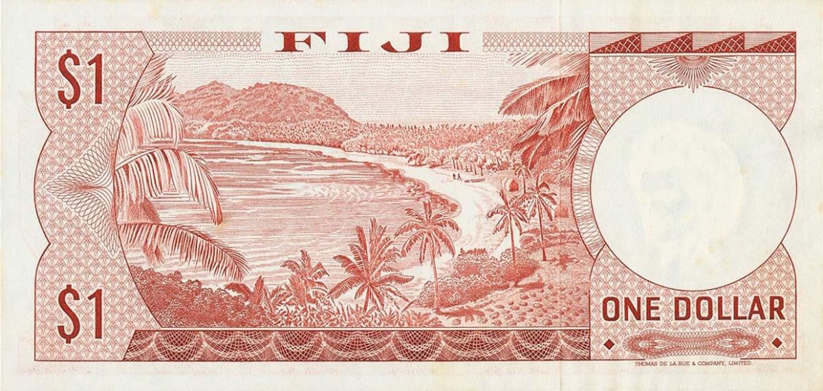 Back of Fiji p71ar: 1 Dollar from 1974