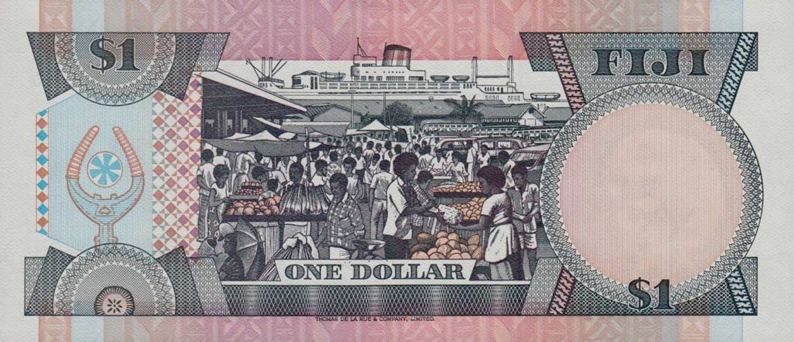 Back of Fiji p81a: 1 Dollar from 1983