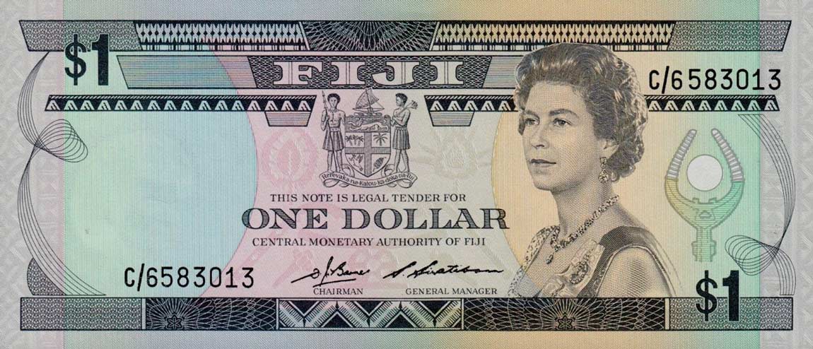 Front of Fiji p81a: 1 Dollar from 1983