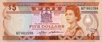 p83a from Fiji: 5 Dollars from 1986