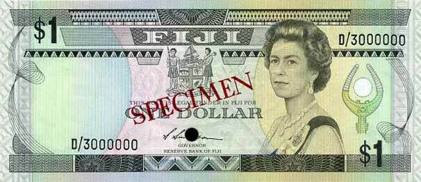 Front of Fiji p86s1: 1 Dollar from 1987