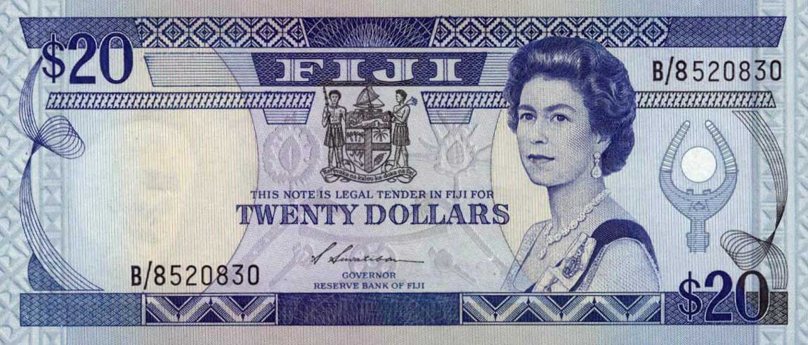 Front of Fiji p88a: 20 Dollars from 1988