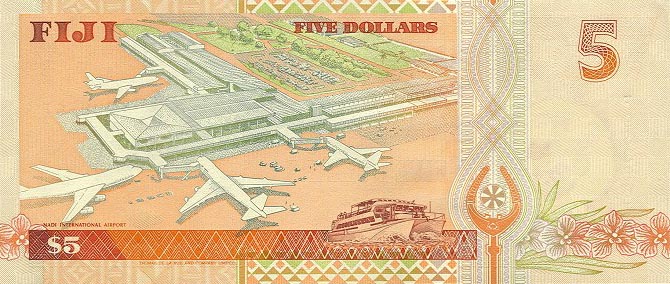 Back of Fiji p97a: 5 Dollars from 1995