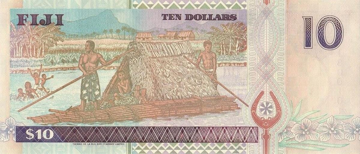 Back of Fiji p98a: 10 Dollars from 1996