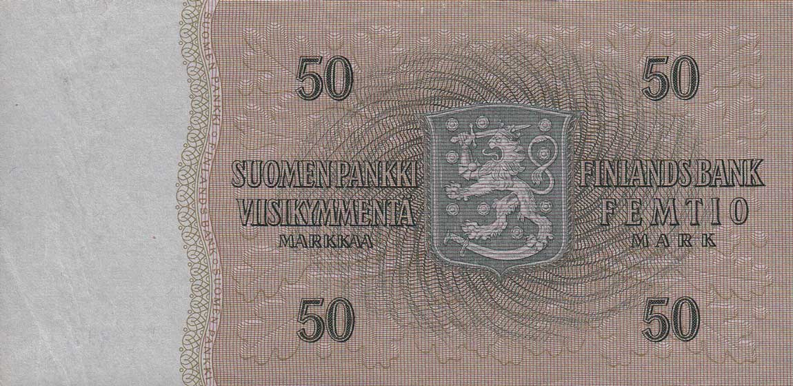 Back of Finland p101a: 50 Markkaa from 1963