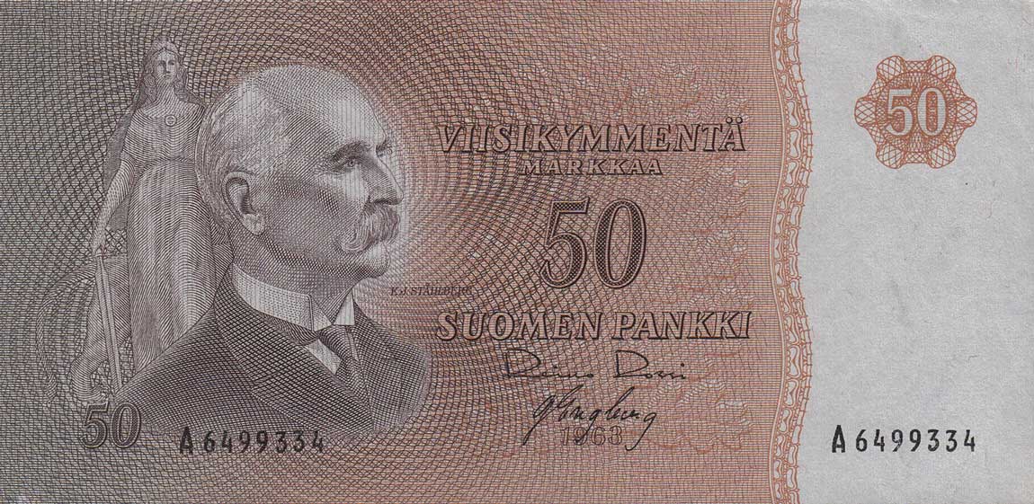 Front of Finland p101a: 50 Markkaa from 1963