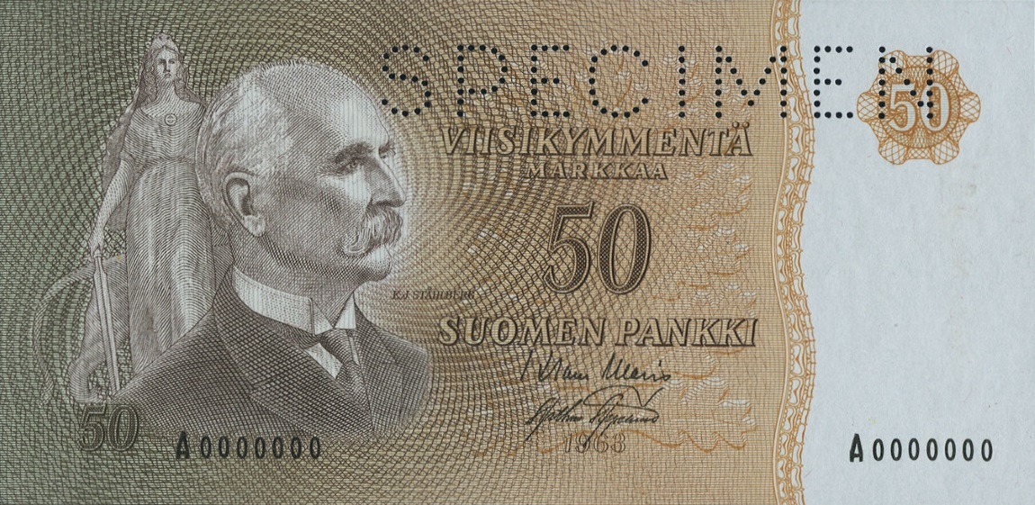 Front of Finland p101s: 50 Markkaa from 1963