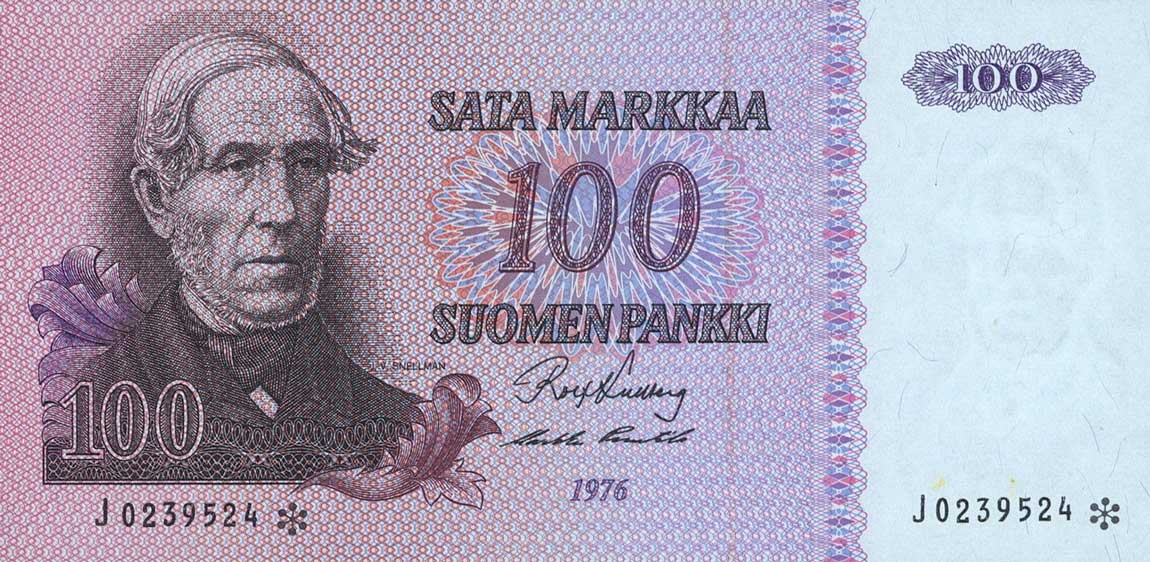 Front of Finland p109r1: 100 Markkaa from 1976