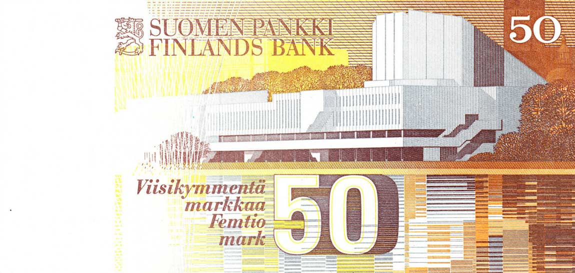 Back of Finland p114a: 50 Markkaa from 1986