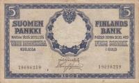 p20 from Finland: 5 Markkaa from 1909