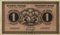 p35 from Finland: 1 Markkaa from 1918