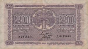 p44 from Finland: 20 Markkaa from 1922