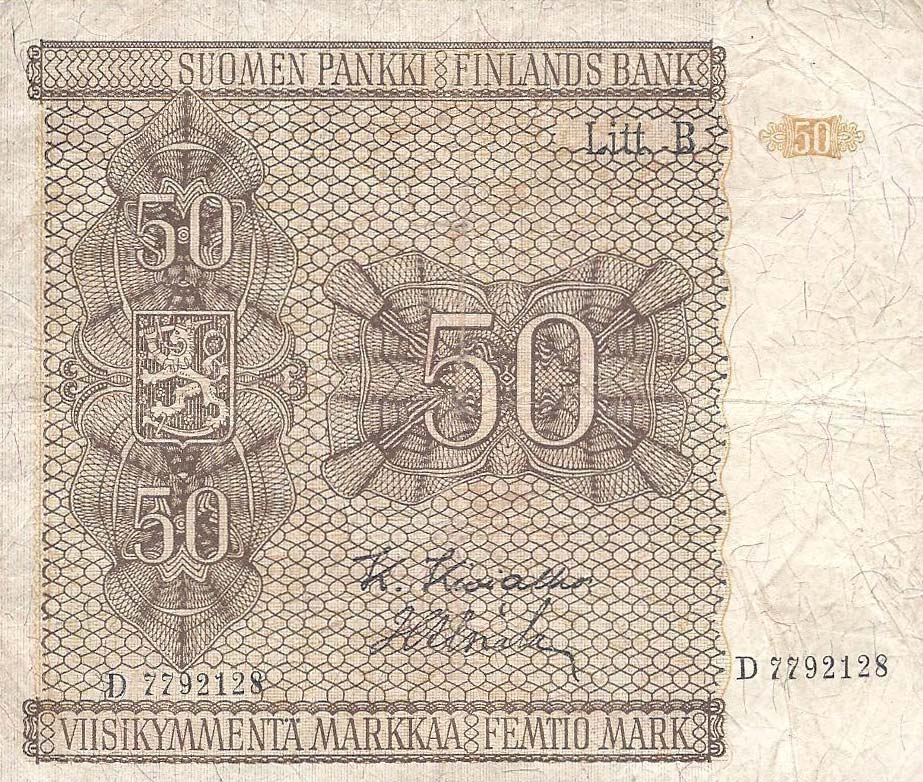 Front of Finland p87: 50 Markkaa from 1945