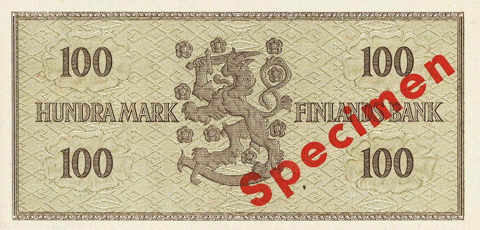 Front of Finland p91s: 100 Markkaa from 1955