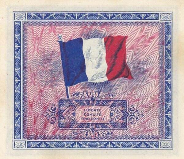 Back of France p115b: 5 Francs from 1944