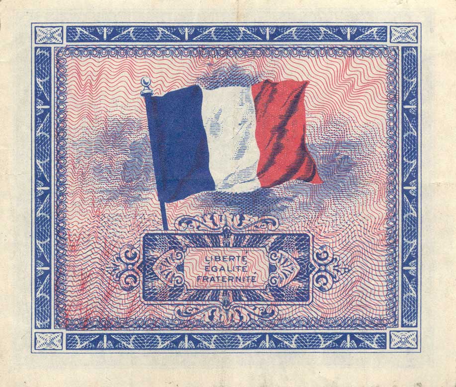 Back of France p115r: 5 Francs from 1944