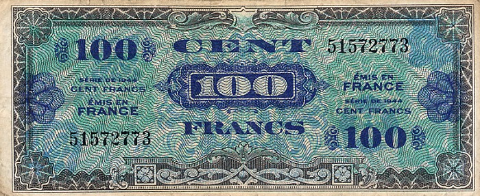 Front of France p118a: 100 Francs from 1944