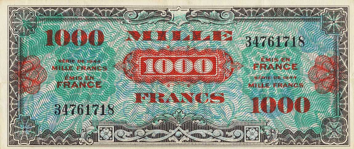 Front of France p120a: 1000 Francs from 1944