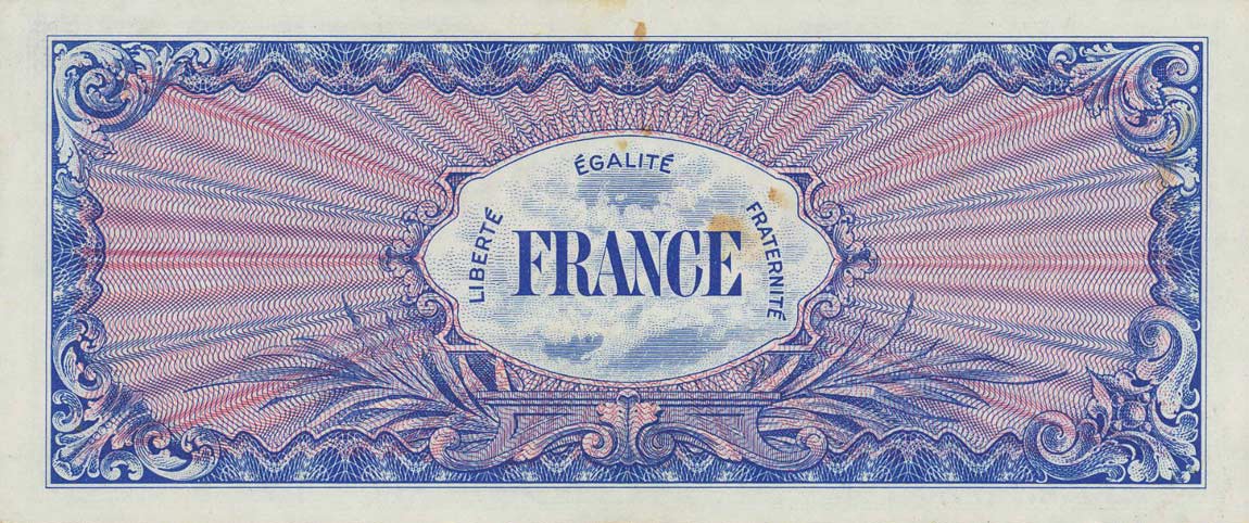 Back of France p125b: 1000 Francs from 1944