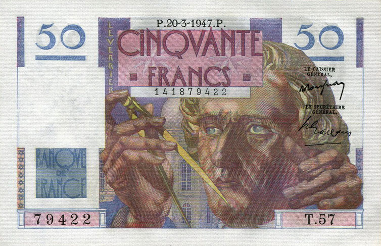 Front of France p127b: 50 Francs from 1947