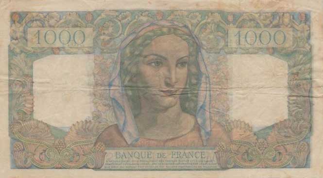 Back of France p130c: 1000 Francs from 1950