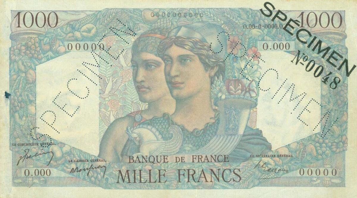 Front of France p130s: 1000 Francs from 1945