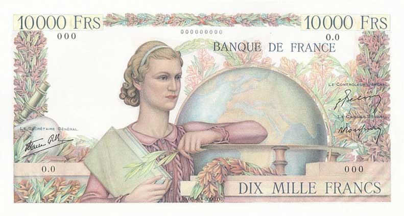 Front of France p132s: 10000 Francs from 1945