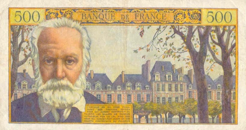 Back of France p133a: 500 Francs from 1954