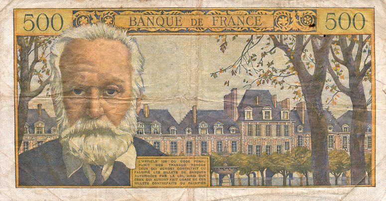 Back of France p133b: 500 Francs from 1957